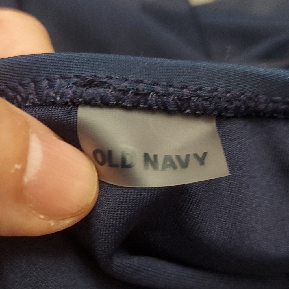 OLD NAVY One Piece V Neck Ruffle Trim Stars One Piece Swimsuit in Navy - Picture 14 of 14